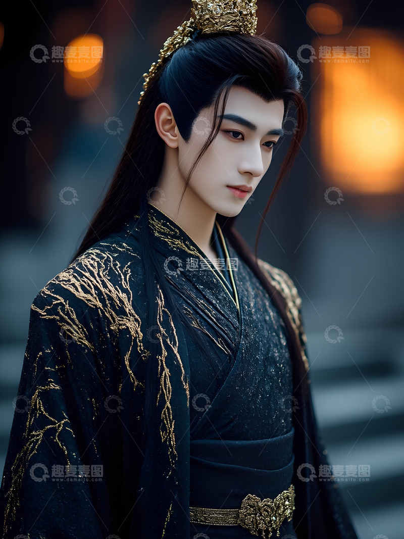 高清大图下载【趣麦麦图】古风帅哥美男汉服写真艺术照5