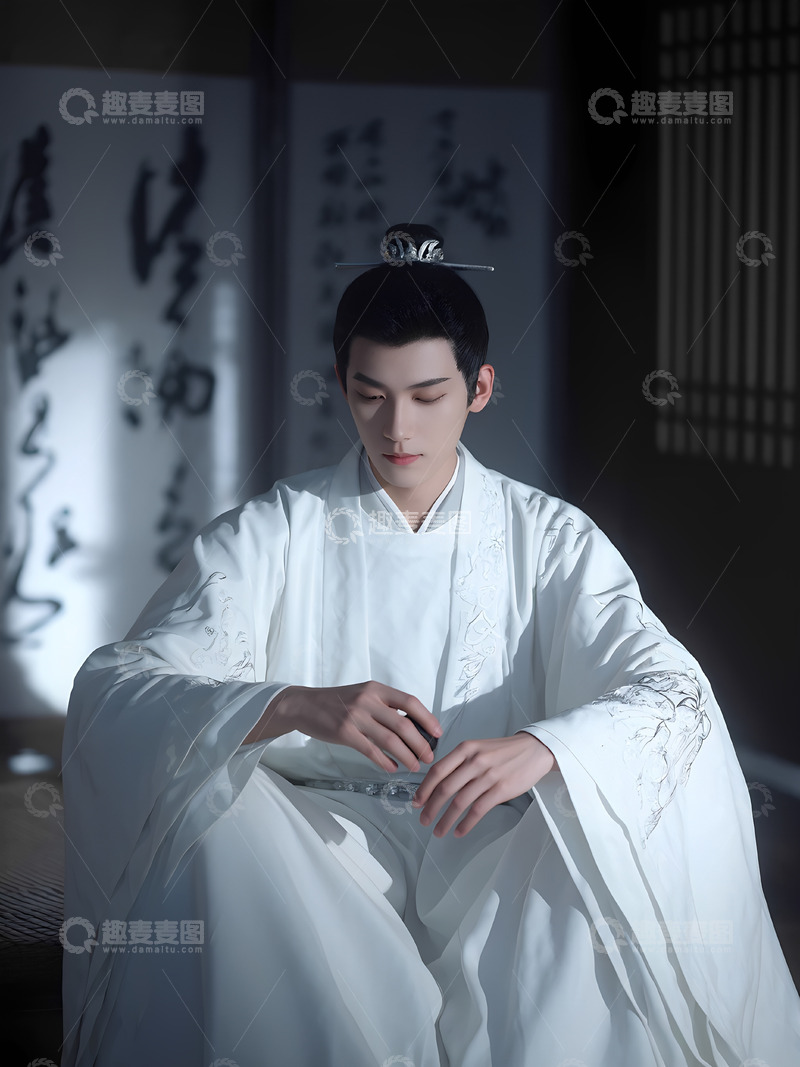 高清大图下载【趣麦麦图】古风帅哥美男汉服写真艺术照1