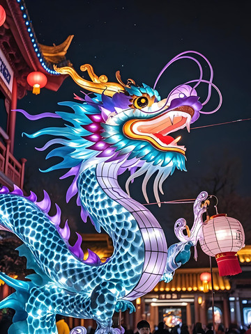 元宵节春节灯会场景摄影图