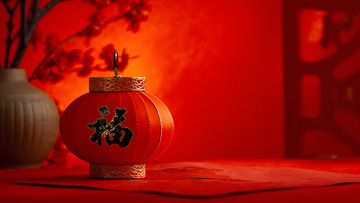 新年春节福字灯笼摄影