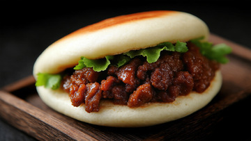 特色小吃美食肉夹馍摄影图