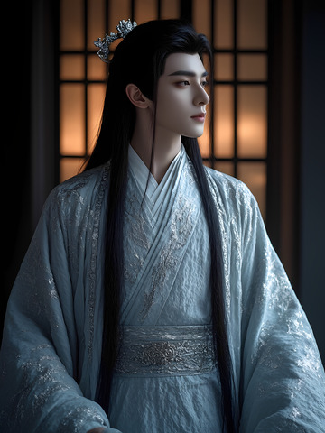 古风美男帅哥写真摄影图