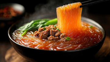 麻辣牛肉粉粉条美食摄影
