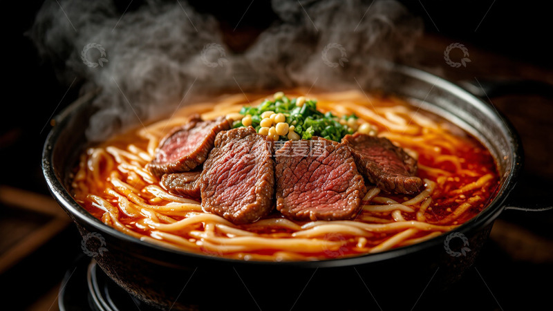 高清大图下载【趣麦麦图】麻辣牛肉面面条美食摄影
