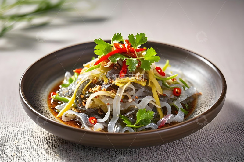 高清大图下载【趣麦麦图】凉拌鱼皮美食摄影图1