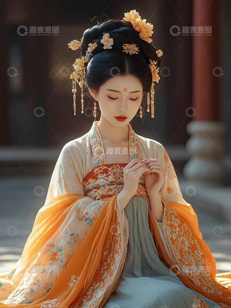 高清大图下载【趣麦麦图】-古风美女汉服写真摄影图1