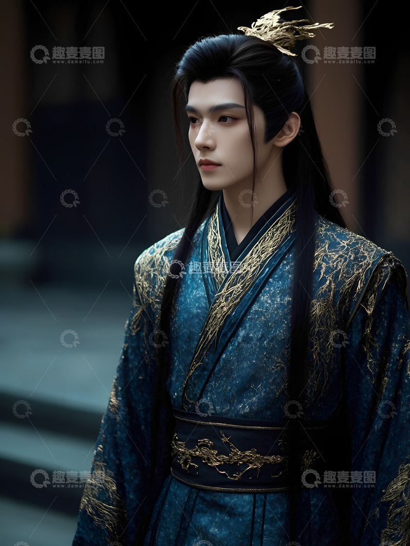 高清大图下载【趣麦麦图】-古风美男帅哥写真摄影图1