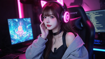 网红电竞少女摄影图1