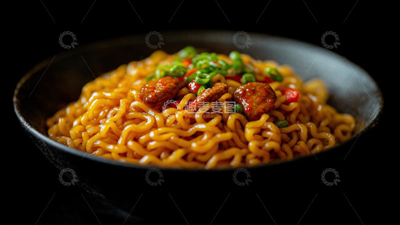 高清大图下载【趣麦麦图】蔬菜拌面青菜拌面摄影图