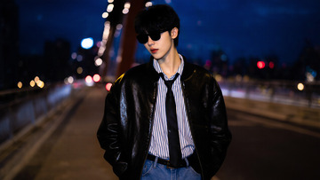 创意男性夜晚街拍摄影图写真