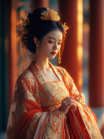 古风美女汉服写真摄影图3