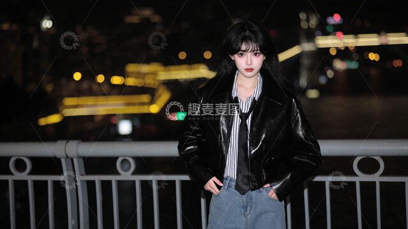 高清大图下载【趣麦麦图】现代时尚女性夜晚街拍摄影