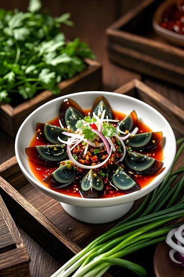 凉拌皮蛋美食摄影图1