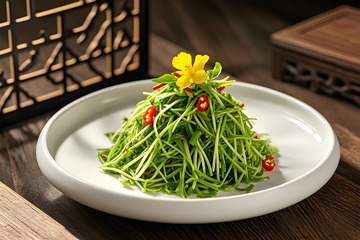 香椿苗凉菜摄影图