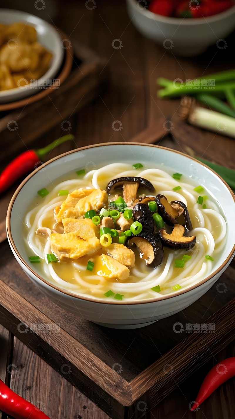 高清大图下载【趣麦麦图】香菇鸡块米线美食摄影1