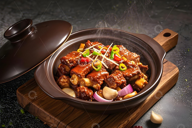 高清大图下载【趣麦麦图】砂锅排骨美食摄影