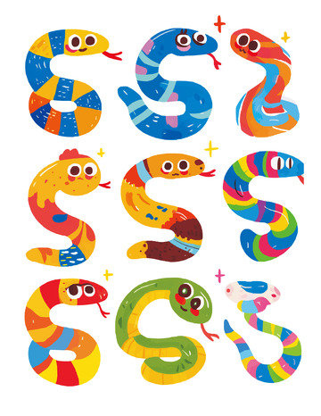 卡通矢量蛇图形