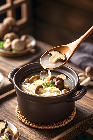 菌菇汤美食摄影图