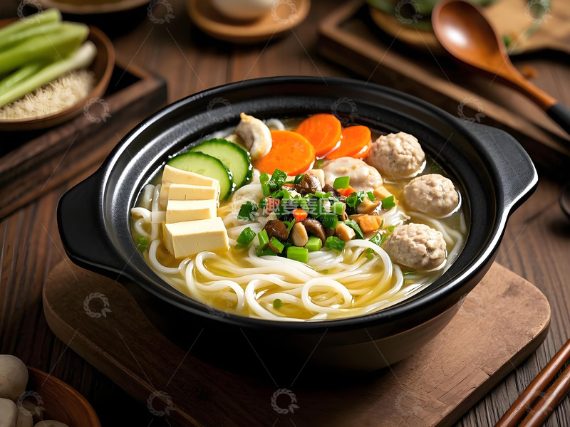 三鲜米线美食摄影图