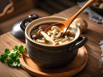 菌菇汤美食摄影图2