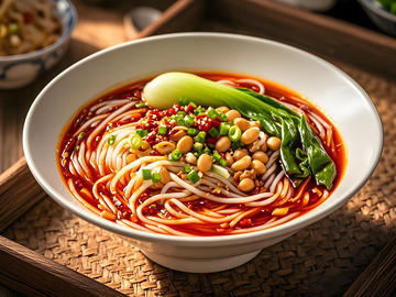 中国美食麻辣米线摄影图