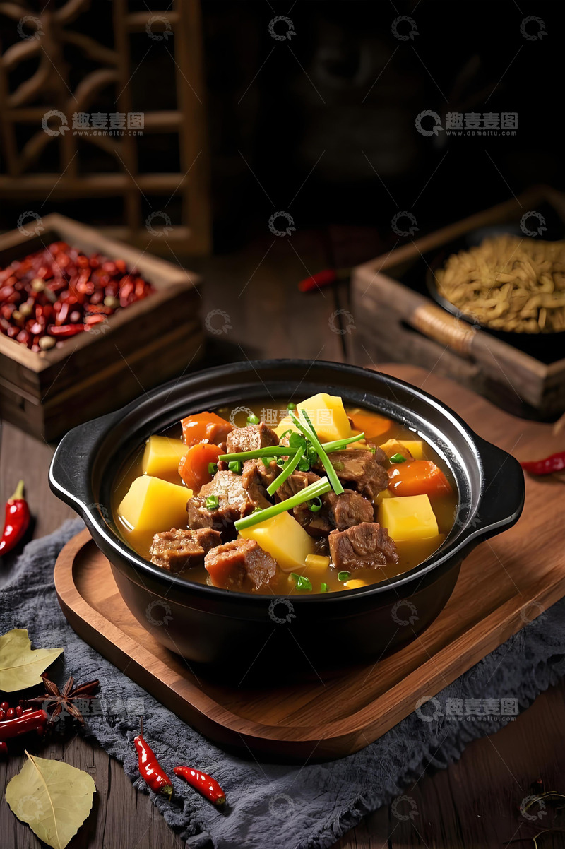 高清大图下载【趣麦麦图】土豆牛腩美食摄影1
