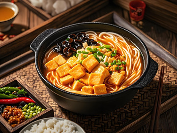 鱼豆腐米线美食摄影