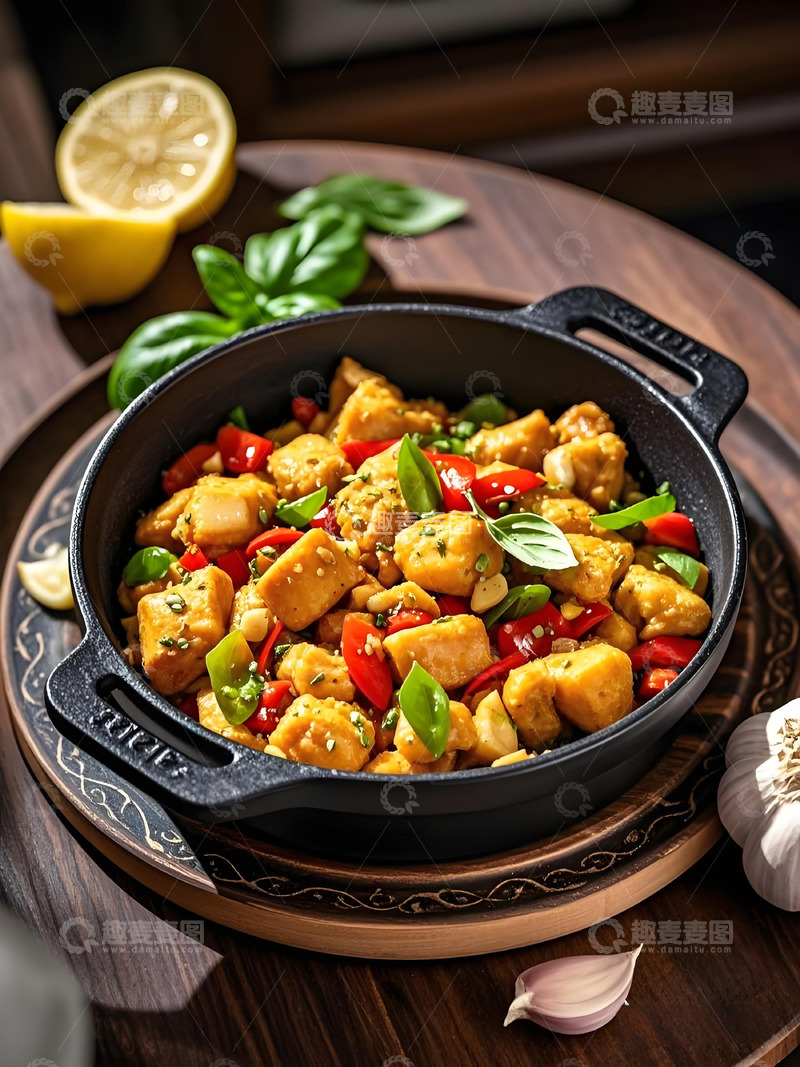 高清大图下载【趣麦麦图】蒜香鸡美食摄影图1