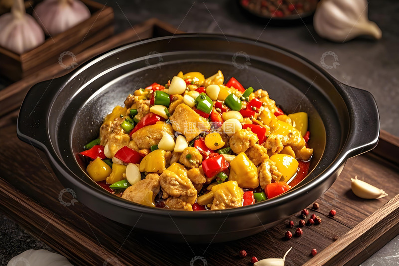 高清大图下载【趣麦麦图】蒜香鸡美食摄影图