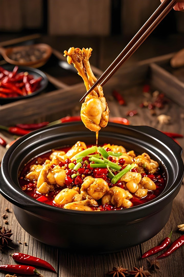 麻辣牛蛙美食摄影