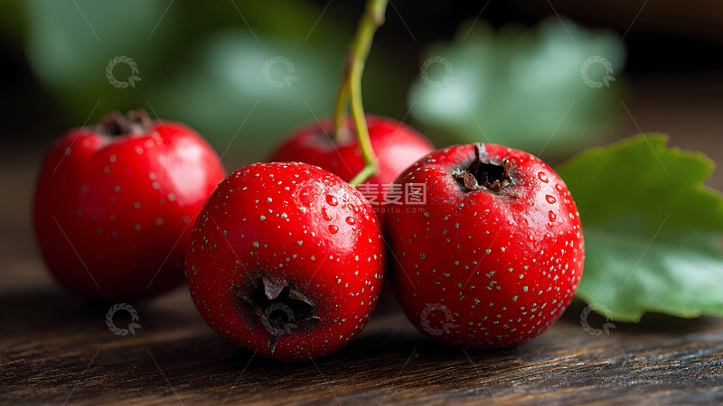 美味水果红色山楂摄影图