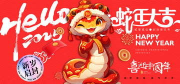 2025蛇年新春主题海报