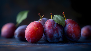 美味水果红色西梅摄影图