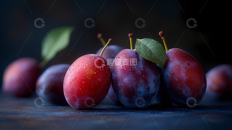 美味水果红色西梅摄影图