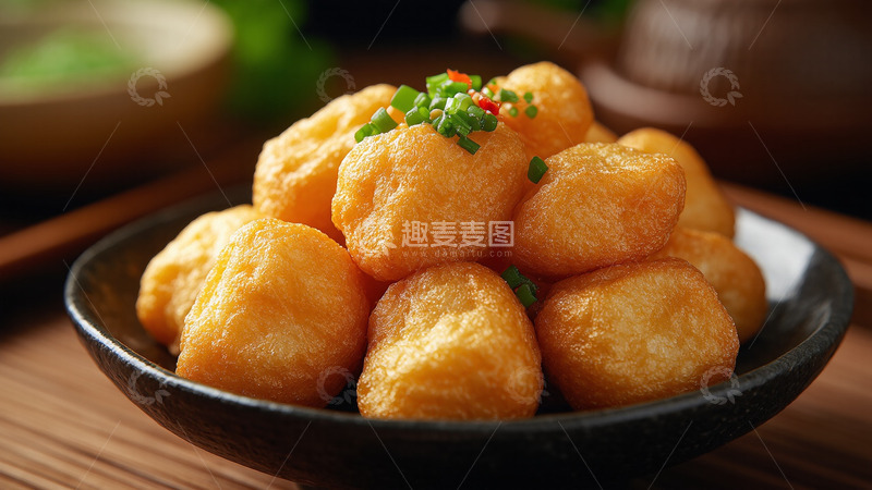 高清大图下载【趣麦麦图】美味油炸豆腐中餐美食摄影