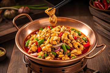 干锅牛蛙美食摄影