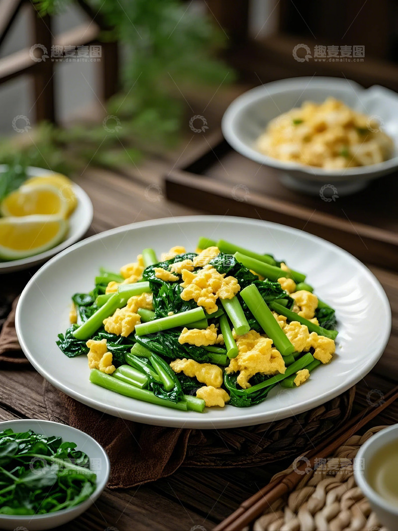 高清大图下载【趣麦麦图】时蔬炒鸡蛋-美食4