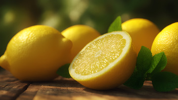 美味水果黄色柠檬摄影图