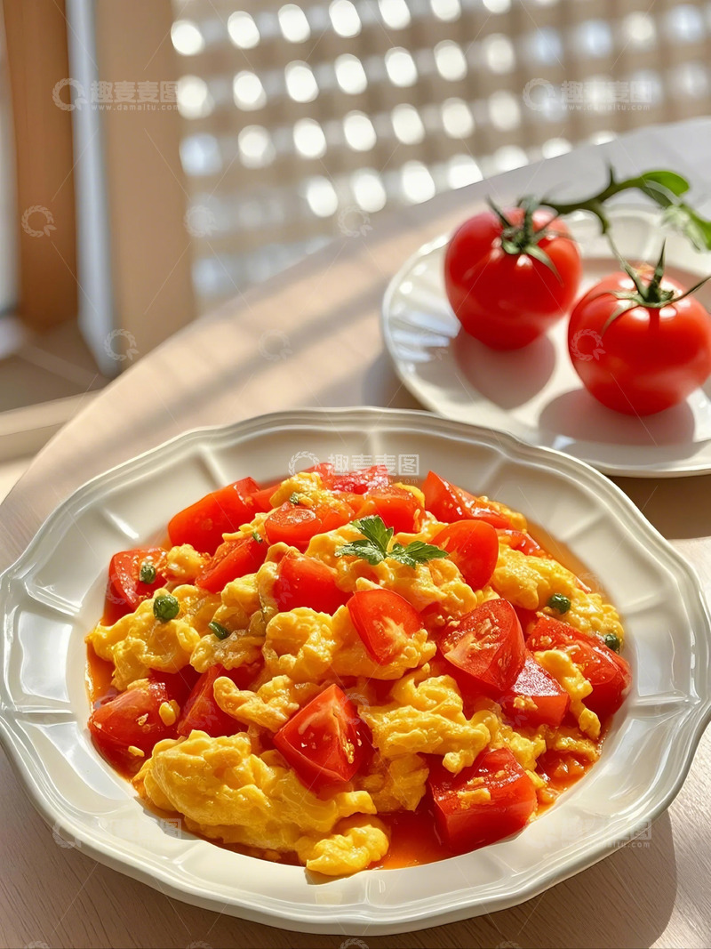 高清大图下载【趣麦麦图】番茄炒蛋-蛋类-美食1