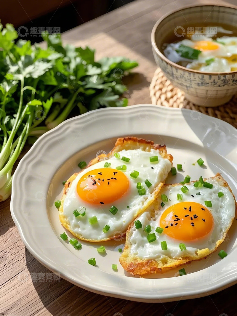 高清大图下载【趣麦麦图】荷包蛋-蛋类-美食