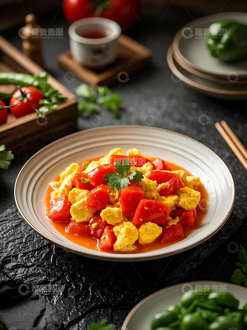 高清大图下载【趣麦麦图】番茄炒蛋-蛋类-美食