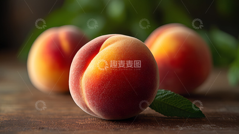 高清大图下载【趣麦麦图】美味水果新鲜水蜜桃摄影图