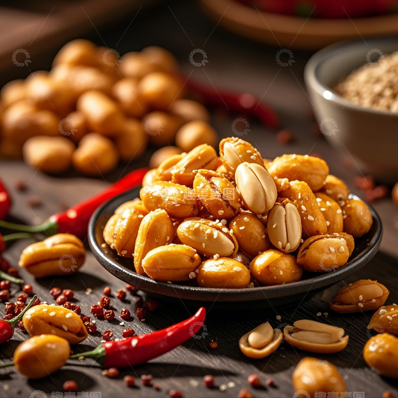 高清大图下载【趣麦麦图】椒盐花生-美食-小吃