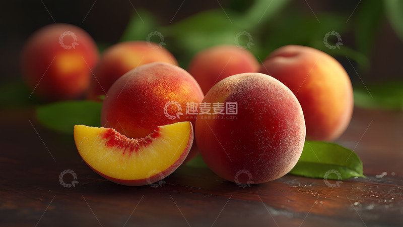 高清大图下载【趣麦麦图】美味水果新鲜水蜜桃摄影图1