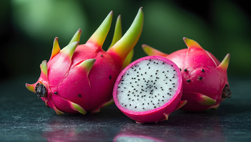 美味水果粉色火龙果摄影图
