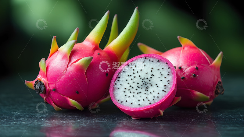 高清大图下载【趣麦麦图】-美味水果粉色火龙果摄影图