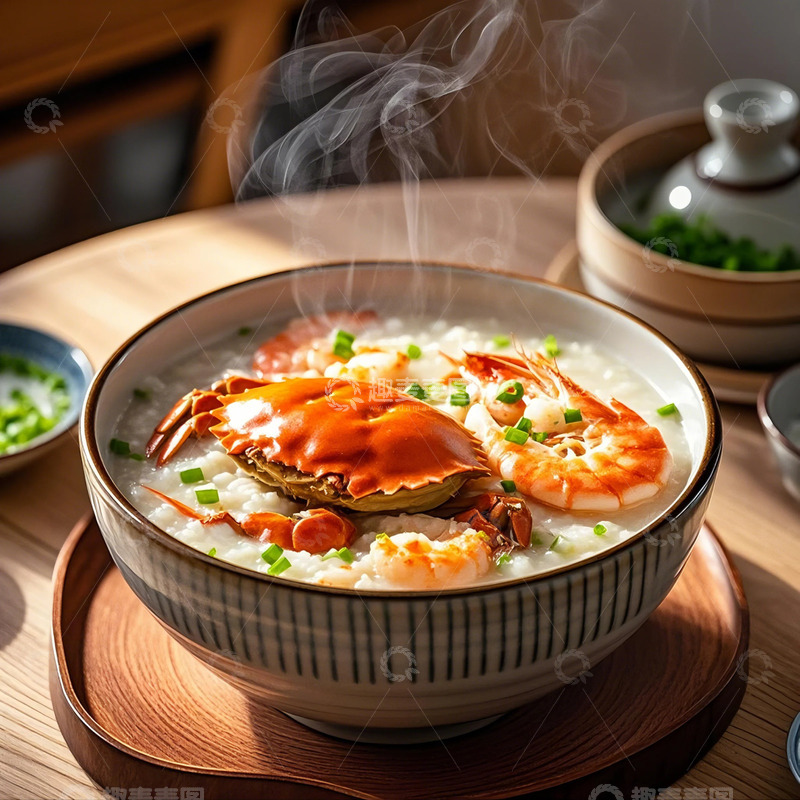 高清大图下载【趣麦麦图】海鲜粥-美食-营养