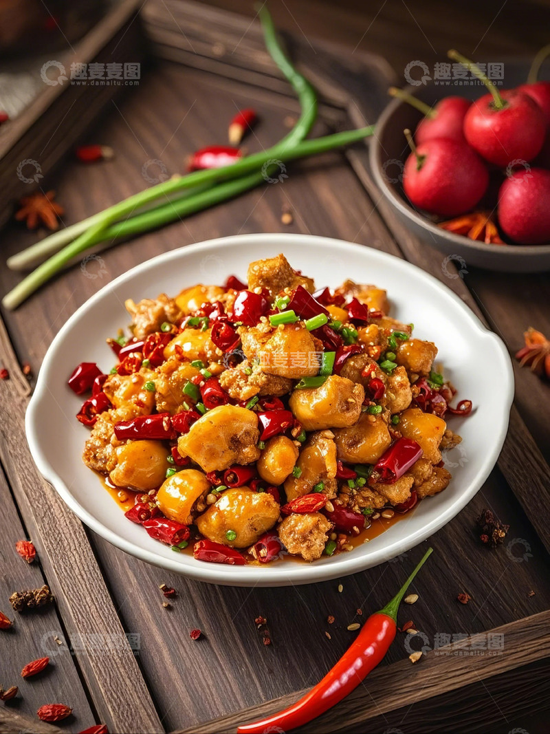 高清大图下载【趣麦麦图】辣子鸡-肉类-美食