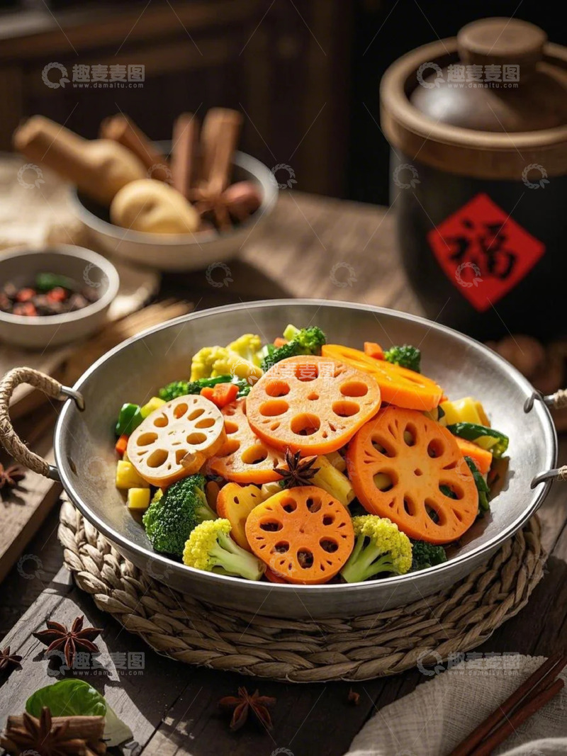 高清大图下载【趣麦麦图】干锅类-干锅藕片- 美食