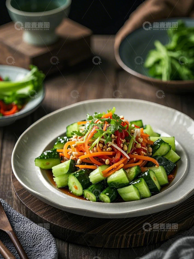 高清大图下载【趣麦麦图】凉拌菜-凉拌黄瓜-蔬菜